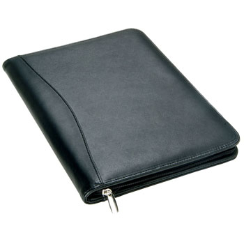Leather A4 Compendium  B163  Natural Leather, Scallop feature